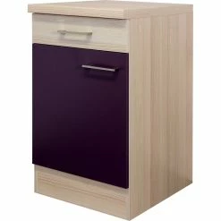 Flex-Well Unterschrank Focus/Aubergine 50 Cm