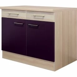 Flex-Well Unterschrank Focus/Aubergine 100 Cm