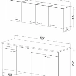 Respekta Küchenzeile KB195EYW 195 Cm Weiß-Eiche York Nachbildung -Vicco Geschäft 1516876000 prod 005