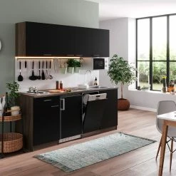 Respekta Küchenzeile KB195EYSMI 195 Cm Schwarz-Eiche York Nachbildung -Vicco Geschäft 1516879003 prod 004 scaled