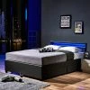 Home Deluxe LED Bett Nube Mit Schubladen 180x200 Dunkelgrau