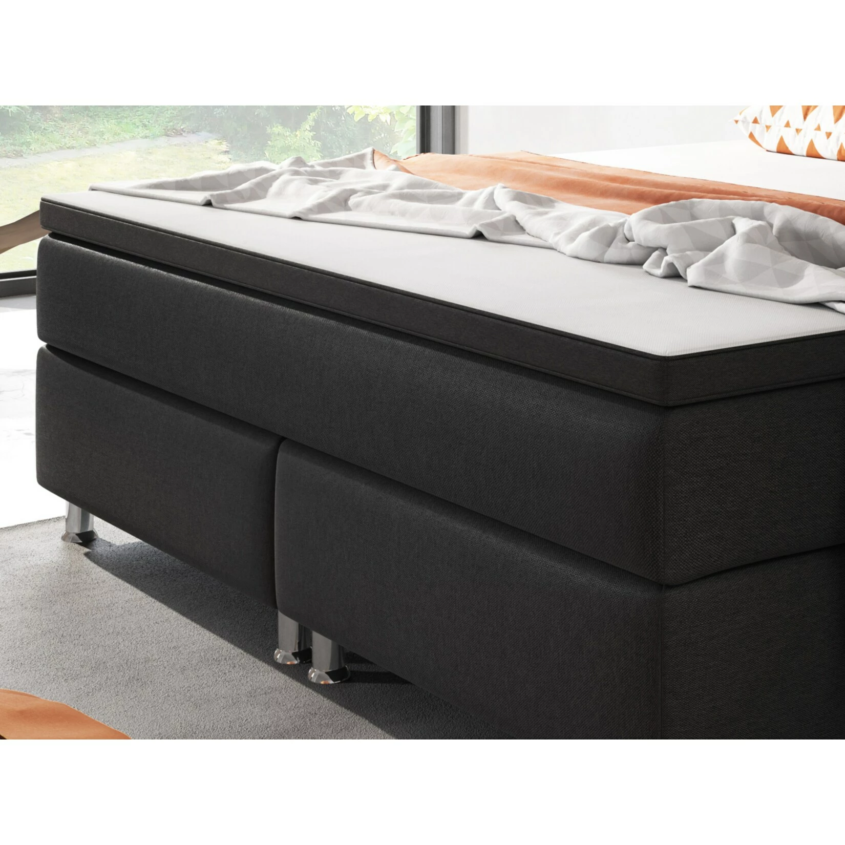 Inter Handels Boxspringbett Berlin 180 X 200 Cm Schwarz 3 Inter Handels Boxspringbett Berlin 180 X 200 Cm Schwarz – Bild 3