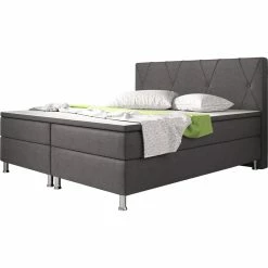 Inter Handels Boxspringbett Boston 180x200 Cm Anthrazit
