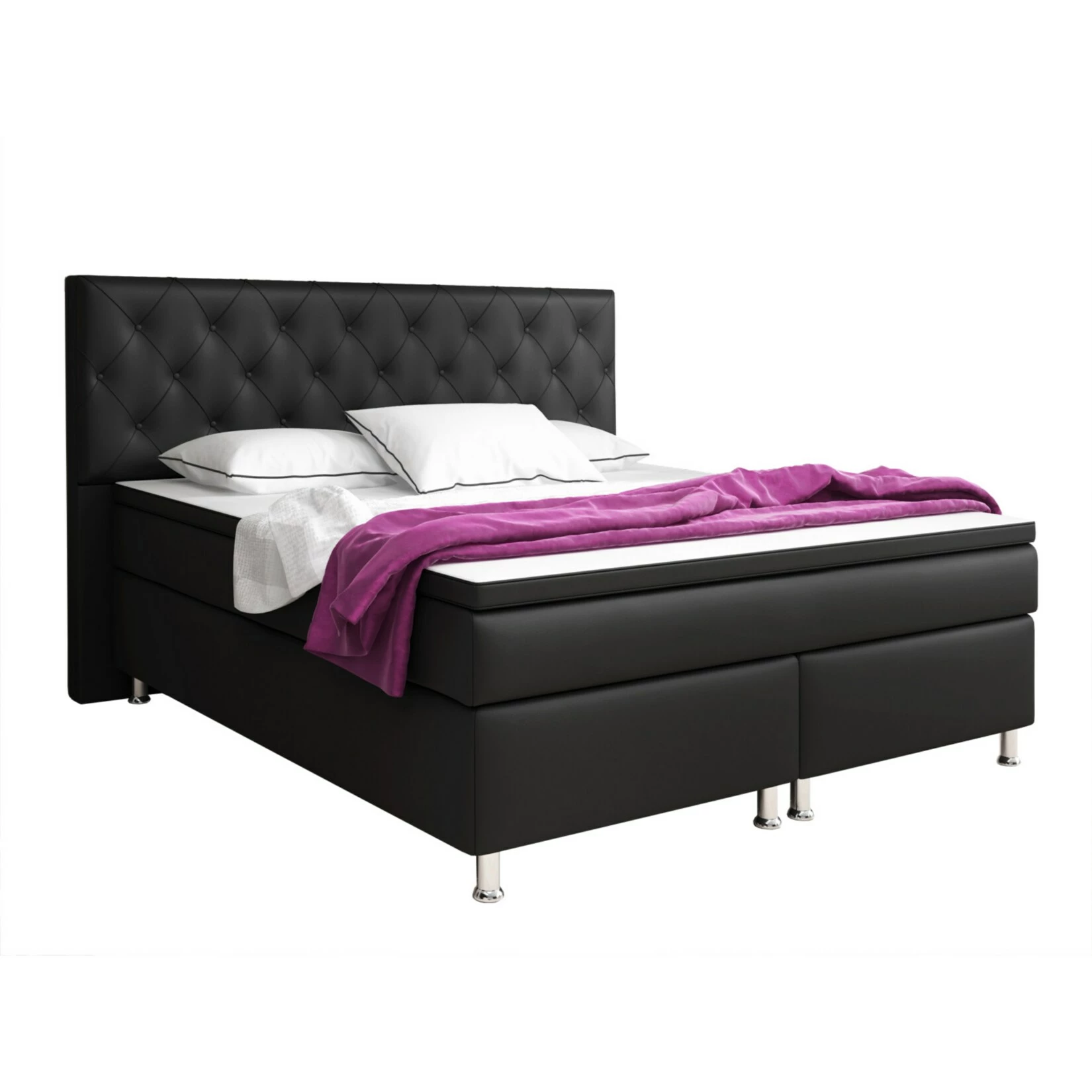Inter Handels Boxspringbett Turin 180x200 Cm Schwarz 1 Inter Handels Boxspringbett Turin 180x200 Cm Schwarz