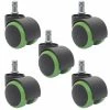 5er-Set Hartbodenrollen MCW-H86, Bürostuhl-Rollen Stuhlrollen, 150kg Belastbar 50mm ~ Grün