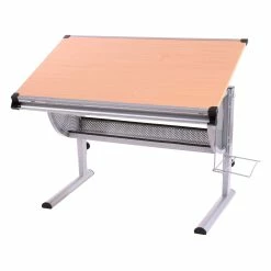 MCW Kinder-/Jugend-Schreibtisch Schülerschreibtisch Bürotisch Preston, Höhenverstellbar, Neigbar ~ Natur, Buche