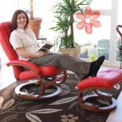 MCW Fernsehsessel Aprilia, Kunstleder, Mit Hocker ~ Rot -Vicco Geschäft 1976087001 prod 003