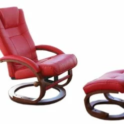 MCW Fernsehsessel Aprilia, Kunstleder, Mit Hocker ~ Rot -Vicco Geschäft 1976087001 prod 005