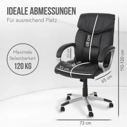 Bürostuhl MCW-A71, Chefsessel Drehstuhl, Kunstleder ~ Schwarz -Vicco Geschäft 1976104003 prod 003