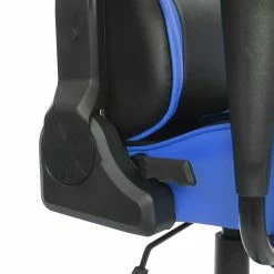 Bürostuhl MCW-D25, Schreibtischstuhl Gamingstuhl Chefsessel Bürosessel, 150kg Belastbar Kunstleder ~ Schwarz/blau -Vicco Geschäft 1999927002 prod 005