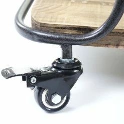 Rollregal MCW-D97, Regal Rollwagen Bücherregal Metallregal Mit Rollen, 4 Ebenen Tanne Holz 116x637x34cm -Vicco Geschäft 2031190000 prod 006