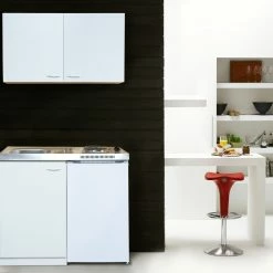 Respekta Miniküche MK100WOSSV 100 Cm Weiß
