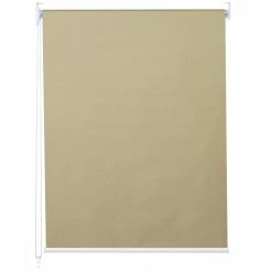 Rollo MCW-D52, Fensterrollo Seitenzugrollo Jalousie, Sonnenschutz Verdunkelung Blickdicht 120x160cm ~ Beige