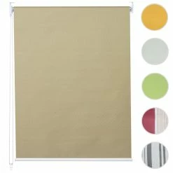 Rollo MCW-D52, Fensterrollo Seitenzugrollo Jalousie, Sonnenschutz Verdunkelung Blickdicht 120x160cm ~ Beige -Vicco Geschäft 2123029011 prod 006