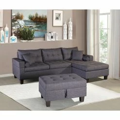 Home Deluxe Polsterecke Rom Sofa Links, Mit Hocker -Vicco Geschäft 2173440000 prod 003