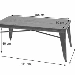 Couchtisch MCW-H10, Wohnzimmertisch Sofatisch Kaffeetisch, Industriedesign Ulme Holz FSC-zertifiziert, Braun-schwarz -Vicco Geschäft 2181675000 prod 003