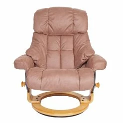 MCW MCA Relaxsessel Edmonton, TV-Sessel Hocker, 180kg Belastbar Stoff/Textil ~ Braun, Gestell Naturbraun -Vicco Geschäft 2192864000 prod 005