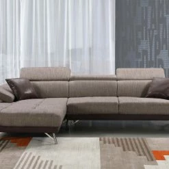 Sofa MCW-H92, Couch Ecksofa L-Form 3-Sitzer, Liegefläche ~ Links, Braun