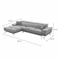 Sofa MCW-H92, Couch Ecksofa L-Form 3-Sitzer, Liegefläche ~ Links, Braun -Vicco Geschäft 2213736001 prod 005