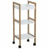 Testrut Beistellregal, Bambus, 3 Böden, M.Rollen