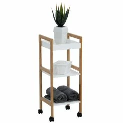 Testrut Beistellregal, Bambus, 3 Böden, M.Rollen -Vicco Geschäft 2345493000 prod 004