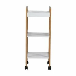 Testrut Beistellregal, Bambus, 3 Böden, M.Rollen -Vicco Geschäft 2345493000 prod 005