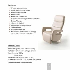 Alpha Techno Komfort Massagesessel Alpha 2800, Versch. Farben 9 Alpha Techno Komfort Massagesessel Alpha 2800, Versch. Farben -Vicco Geschäft 2420724002 prod 005