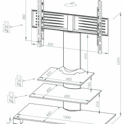 VCM Universal TV VESA Standfuß Ständer Fernseh Rack Alu Glas Amalo Maxi -Vicco Geschäft 8600043100 17018 prod 005