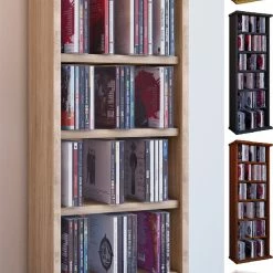 VCM Holz CD DVD Stand Regal Schrank Aufbewahrung Standregal Ständer Vostan