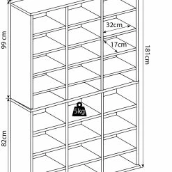 VCM Holz CD DVD Standregal Bücherregal Medienregal Raumteiler Deko Regal Megosa XL -Vicco Geschäft 8600043100 912421 prod 005