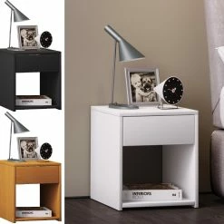 VCM Holz Nachtschrank Beistelltisch Schublade Konsole Nachttisch Sledo Mini