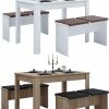 VCM Holz Essgruppe Bank Küchentisch Esstisch Set Tischgruppe Tisch Bänke Esal XL