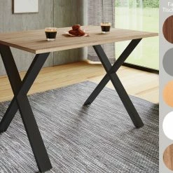 VCM Premium Holz Esstisch Küchentisch Speisetisch Tisch Xona X Schwarz