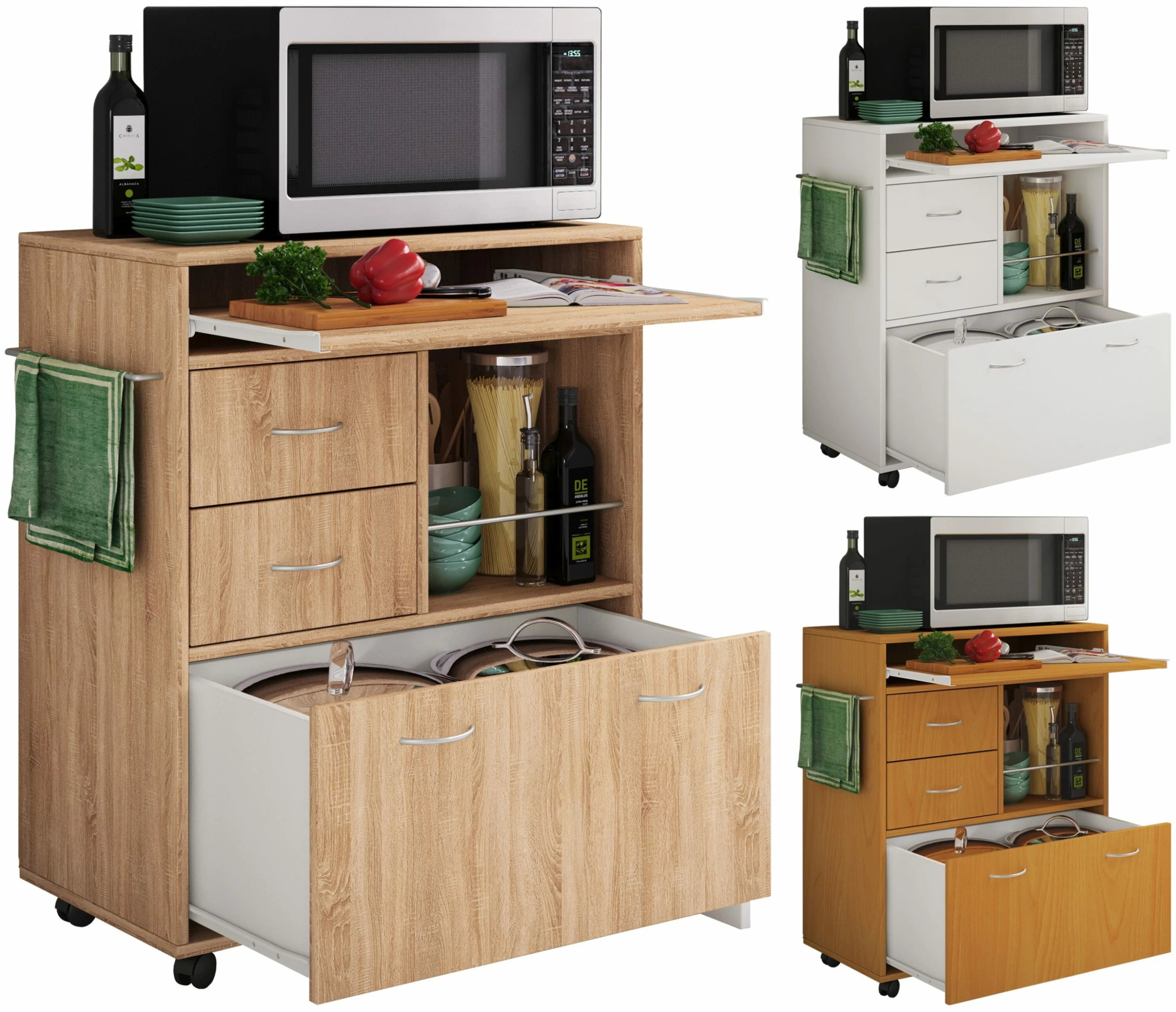 VCM Holz Küchenwagen Servierwagen Rollwagen Ablage Rollbar Rollen Schublade Kicha 1 VCM Holz Küchenwagen Servierwagen Rollwagen Ablage Rollbar Rollen Schublade Kicha