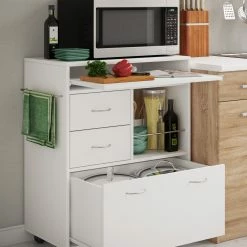 VCM Holz Küchenwagen Servierwagen Rollwagen Ablage Rollbar Rollen Schublade Kicha 8 VCM Holz Küchenwagen Servierwagen Rollwagen Ablage Rollbar Rollen Schublade Kicha -Vicco Geschäft 8600043100 916890 prod 003