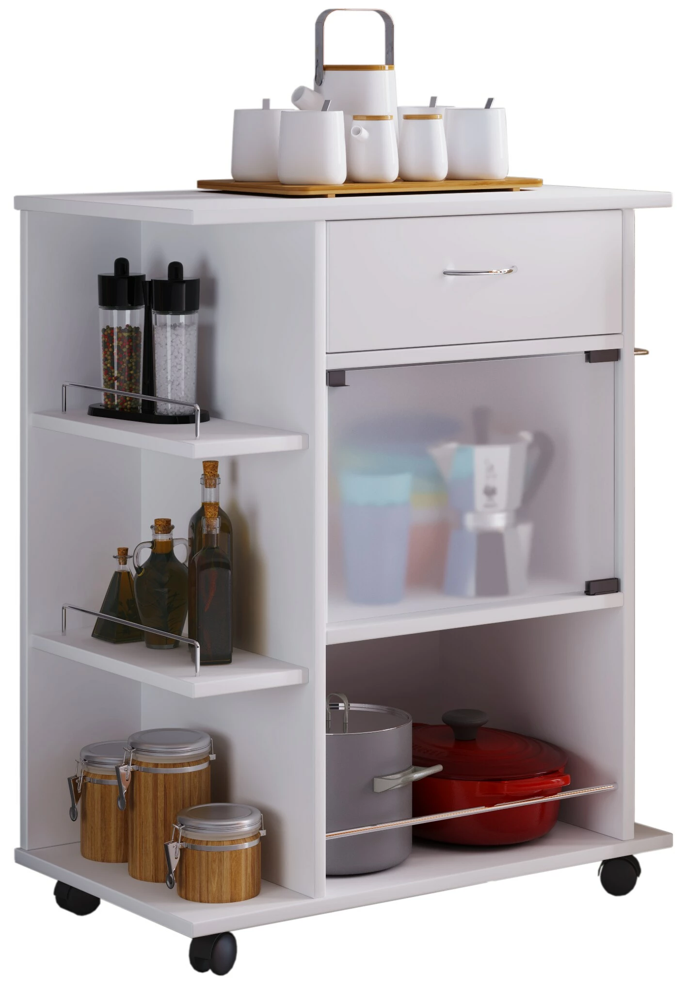VCM Holz Küchenwagen Servierwagen Rollwagen Ablage Rollbar Rollen Schublade Pocis 2 VCM Holz Küchenwagen Servierwagen Rollwagen Ablage Rollbar Rollen Schublade Pocis – Bild 2