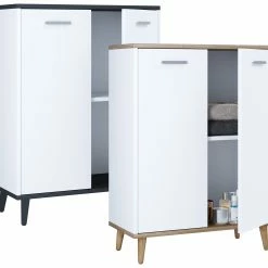 VCM Holz Kommode Sideboard Highboard Anrichte Schrank Lindas Drehtüren