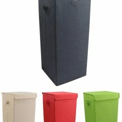 VCM Wäschekorb Stoff Wäschebox Wäschetruhe Wäschesammler Stoffbox Deckel Dreso L