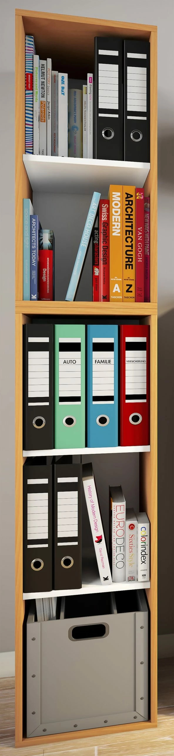 VCM Holz Büro Stand Regal Bücher Ordner Aktenregal Ordnerregal Bücherregal Lona L 5f 3 VCM Holz Büro Stand Regal Bücher Ordner Aktenregal Ordnerregal Bücherregal Lona L 5f – Bild 3