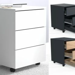 VCM Rollcontainer Beistellcontainer Bürocontainer Rollen Rollbar Dalosa 3 Schublade