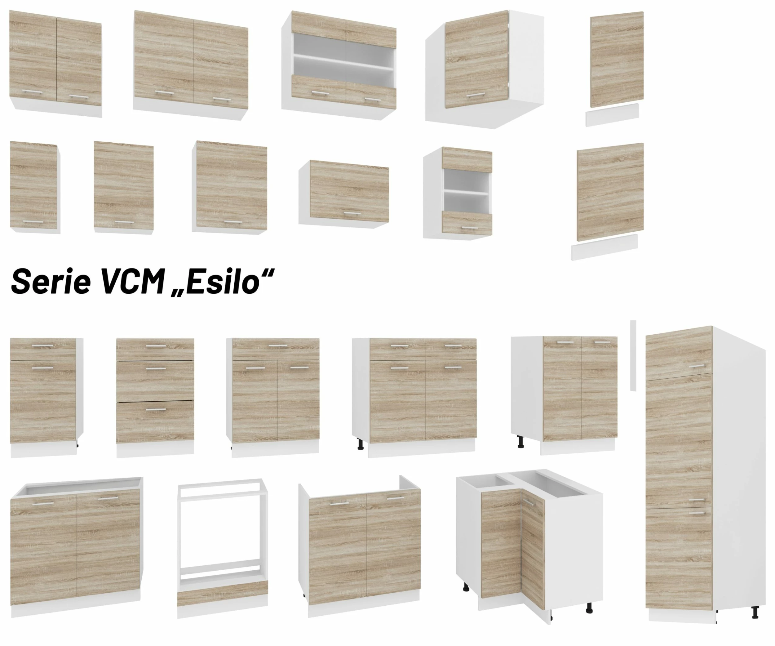 VCM Küchenschrank Breite 30 Cm Holztür Hängeschrank Küche Küchenmöbel Esilo 3 VCM Küchenschrank Breite 30 Cm Holztür Hängeschrank Küche Küchenmöbel Esilo – Bild 3