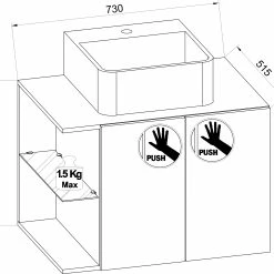 VCM 5-tlg. Waschplatz Waschtisch Badmöbel Set Waschbecken Spiegel Hausa Drehtür 6 VCM 5-tlg. Waschplatz Waschtisch Badmöbel Set Waschbecken Spiegel Hausa Drehtür -Vicco Geschäft 8600043100 918950 prod 003