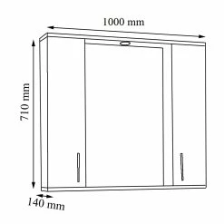 VCM 5-tlg. Waschplatz Waschtisch 100 Cm Badmöbel Set Waschbecken Grifflose Schublade Spiegelschrank Hochschrank Silora XL -Vicco Geschäft 8600043100 919139 prod 004