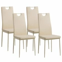 Albatros Esszimmerstühle SALERNO, 4er Set, Beige, Kunstleder