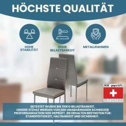 Albatros Esszimmerstühle DIAMOND, 4er Set, Grau, Kunstleder -Vicco Geschäft 8600153300 2357 prod 003