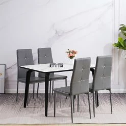 Albatros Esszimmerstühle DIAMOND, 4er Set, Grau, Kunstleder -Vicco Geschäft 8600153300 2357 prod 006