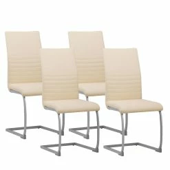 Albatros Freischwinger MURANO, 4er Set, Beige, Kunstleder