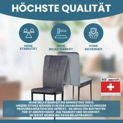 Albatros Esszimmerstühle MODENA, 4er Set, Grau, Samt/Velvet -Vicco Geschäft 8600153300 2958 prod 003