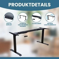 Albatros Schreibtisch-Gestell LIFT S5B Schwarz, Elektrisch Höhenverstellbar Mit Memory-Funktion, Kollisionsschutz Und Soft-Start/Stop -Vicco Geschäft 8600153300 3055 prod 003