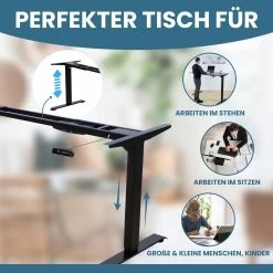 Albatros Schreibtisch-Gestell LIFT S5B Schwarz, Elektrisch Höhenverstellbar Mit Memory-Funktion, Kollisionsschutz Und Soft-Start/Stop -Vicco Geschäft 8600153300 3055 prod 004